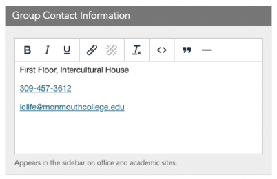 Office Sidebar Contact Info