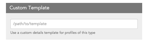 Option to set a custom profile details page template.